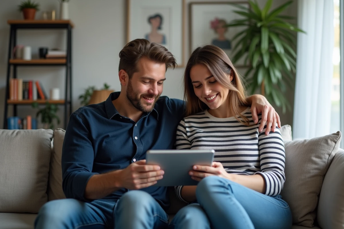 Couple étudiant ensemble les options gratuites et payantes pour publier une annonce immobilière sur PAP